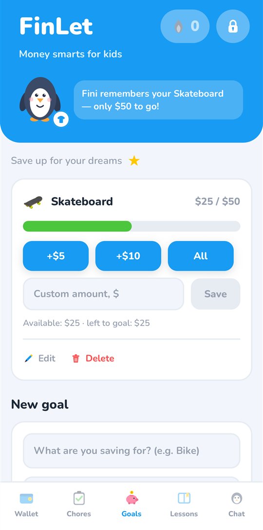 Savings goal with a progress bar